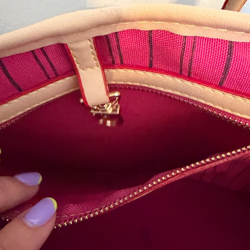 Monogram Purse Bag with Hot Pink Interior and Insert - Brown - Picture 9 of 12